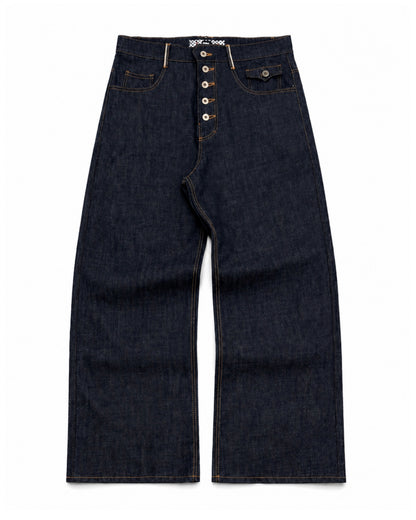 Selvedge Belt Buckle Exposed Button Fly