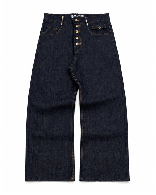 Selvedge Belt Buckle Exposed Button Fly
